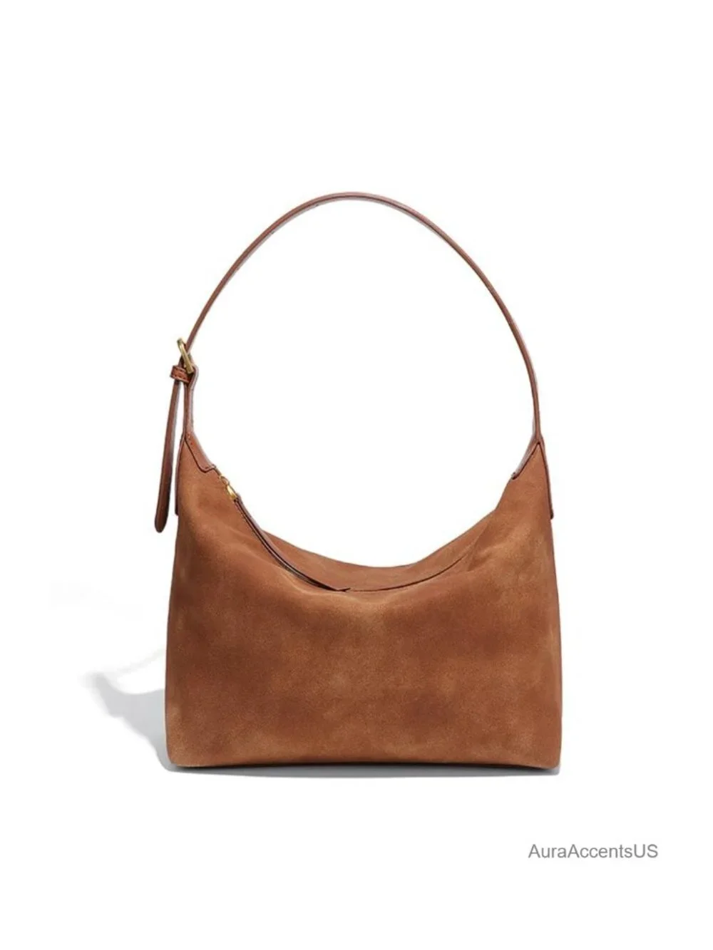 Faux Suede Hobo Bag for Women, Vintage Crossbody Purse with 2 Adjustable